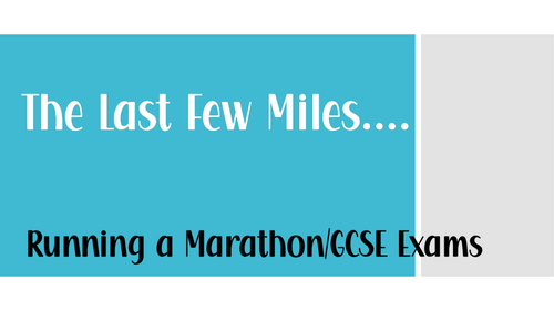 Year 11 GCSE Preparation 'Running a Marathon' Assembly