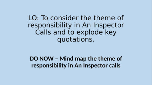 An Inspector Calls responsibility quotation explosion