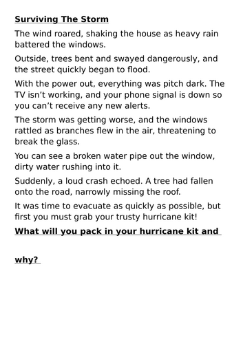 Surviving the Storm Hurricane Kit Interactive Lesson