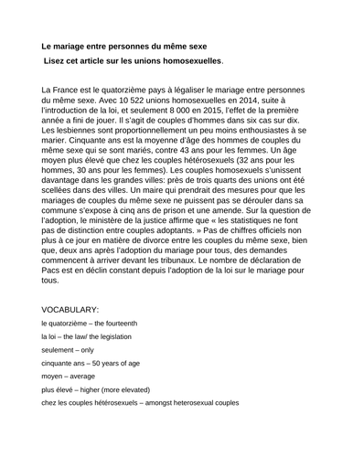 A LEVEL FRENCH VRAI OU FAUX EXERCISE