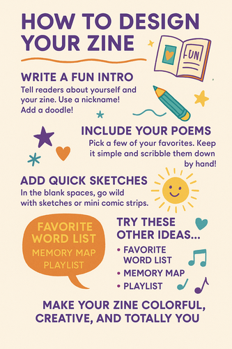 Poetry Zine Workshop Pack - Creative Writing & Self-Expression - Ages 9–16