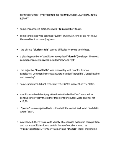 GCSE FRENCH revision resource: learn from these common mistakes