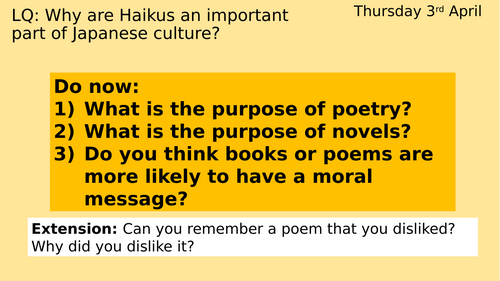 Haiku one off lesson