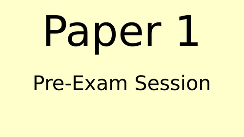 Computer Science Paper 1 Pre-exam session OCR GCSE