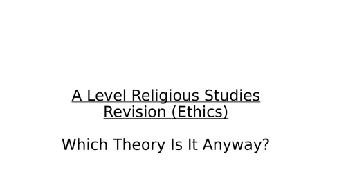 OCR Religious Studies A Level Ethics Revision