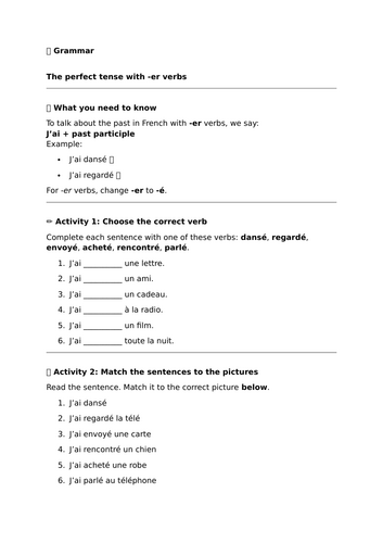 Studio 2 (Vert) - Module 2 - Le 14 juillet à Paris - Grammar - The Perfect Tense with -ER Verbs