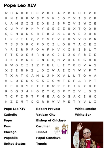 Pope Leo XIV Word Search