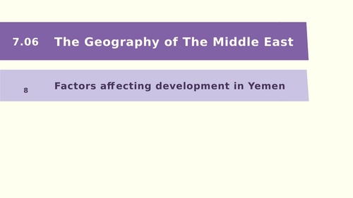 Y7 Middle East: Factors affecting development in Yemen