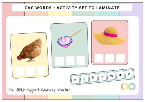 CVC Words Activity Set to Laminate
