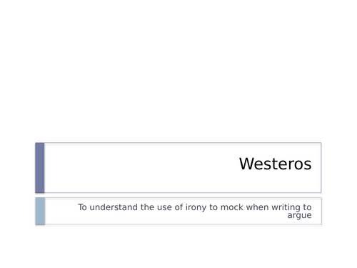 Travel Writing Lesson 5 - Westeros