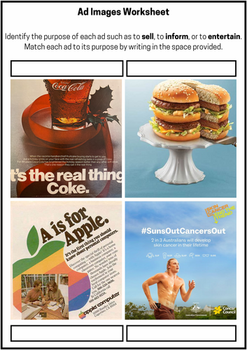 Advertising Worksheets