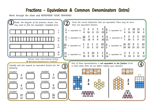 Fraction Equivalences  Worksheet
