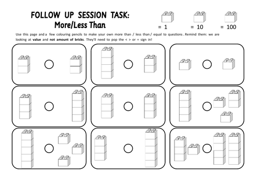 More than / Less than / Equal to Worksheet Resource