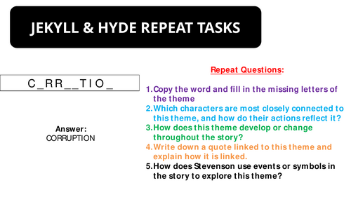 Jekyll & Hyde Literature Repeat Tasks