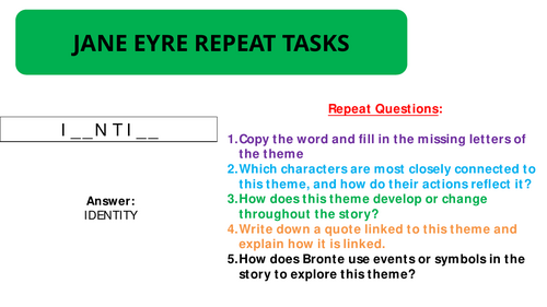 Jane Eyre Literature Repeat Tasks