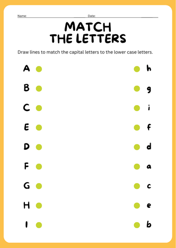 Match the letters worksheet