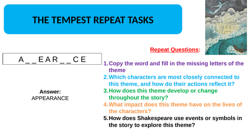The Tempest Literature Repeat Tasks