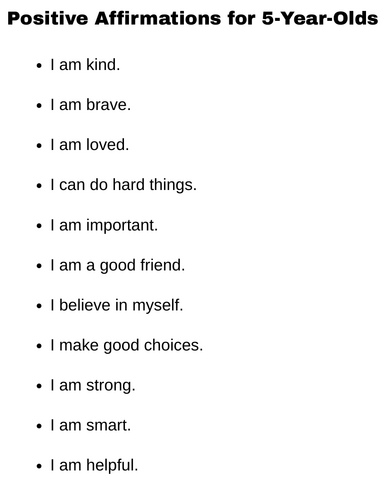 Positive Affirmations for 5-Year-Olds
