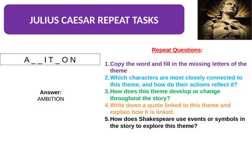 Julius Caesar Literature Repeat Tasks