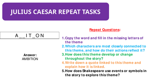 Julius Caesar Literature Repeat Tasks