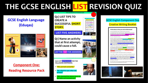 THE GCSE ENGLISH LIST REVISION QUIZ!