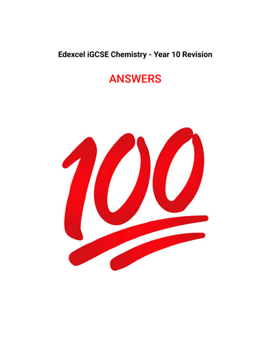 100 quick revision questions from Unit 1 and 2 of Edexcel iGCSE Chemistry