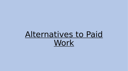 City and Guilds Alternatives to Paid Work Level 1