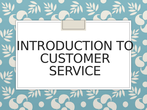 City and guilds Introduction to Customer Service Level 1