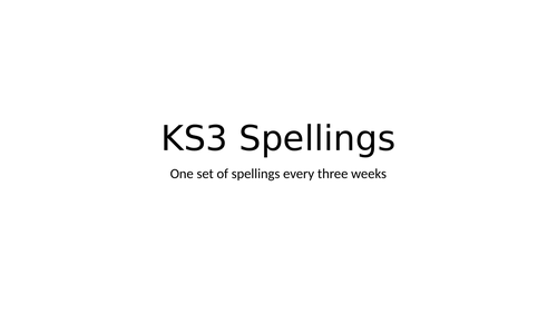 KS3 History key word spellings