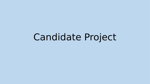 City and Guilds Candidate Project Level 1