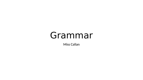 A Level English Language Grammar