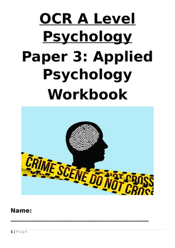 OCR A-Level Psychology Criminal psychology work book