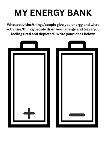 My Energy Bank - SEMH Resource