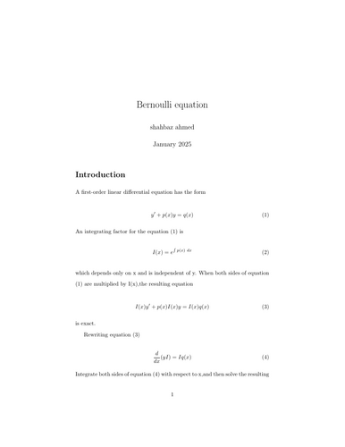 Bernoulli equation