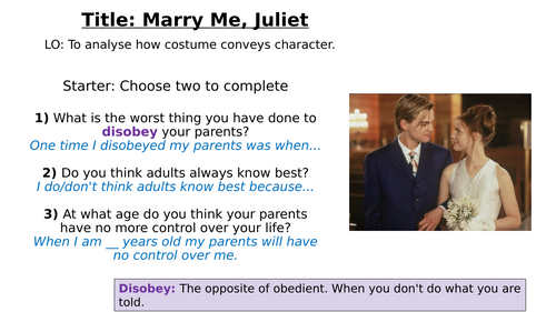 KS3 Shakespeare: Romeo and Juliet SOW