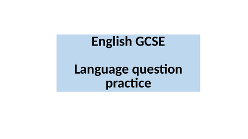 English GCSE language question practice