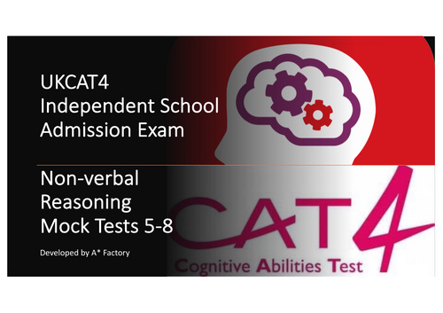 UKCAT4 Figure Matrices Non-verbal reasoning Mock Tests x4 (5-8) - Independent School Admission Tests