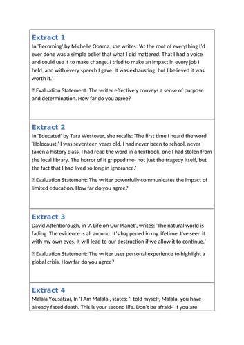 Pearson 2.0 English Language Paper 1 Question 6 How far Do You Agree?