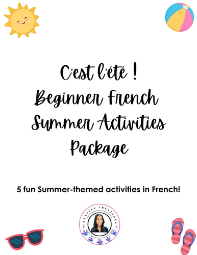 Beginner French Summer Activity Bundle!