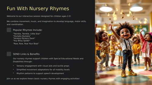 Fun With Nursery Rhymes Inclusive Early Years Activity Pack for Ages 2 to 5