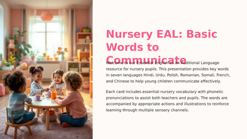 EYFS-EAL Basic Words to Communicate Multilingual PowerPoint for Ages 2 to 5