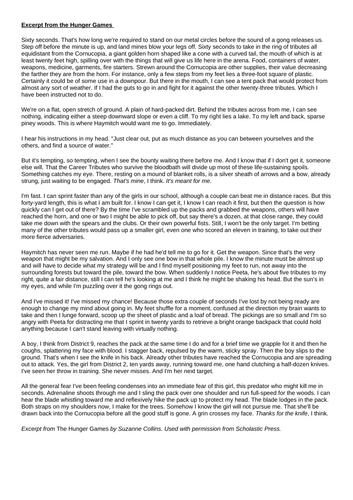 Comprehension Worksheet on The Hunger Games