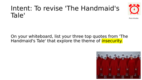 AQA A Level Literature 'The Handmaid's Tale' revision lesson