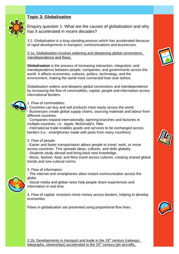 A Lever Edexcel Globalisation Enquiry Question 1 revision notes