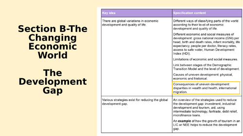 KS4 Development Gap: Consequences of uneven developement