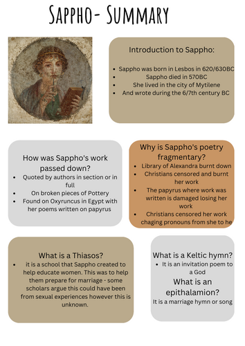 OCR- A Level Classics - Sappho Summary