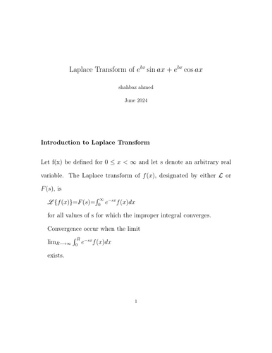 Laplace Transform some important results