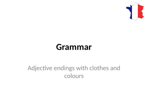 Adjective Endings with Clothes and Colours