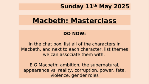 AQA Masterclass Macbeth and A Christmas Carol