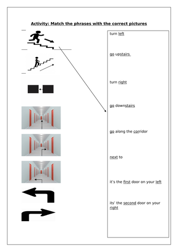 ESOL Entry 1 Lesson 4 Worksheets - Directions